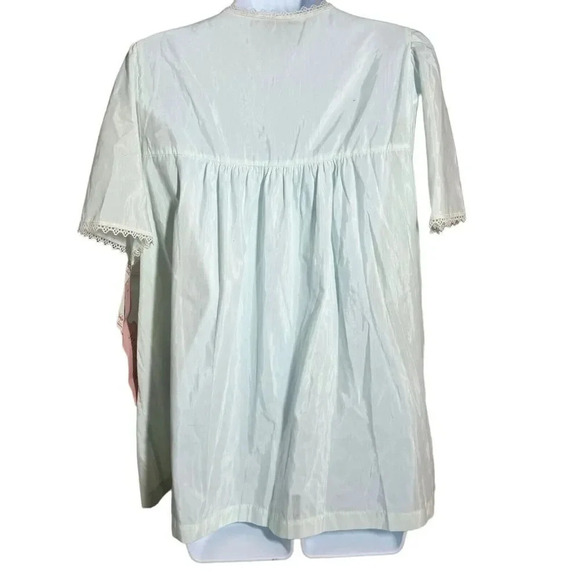 Vintage Vanity Fair Size Large BLENDAIRE Pajama Top NWT Mint grain lace trim - Picture 4 of 8